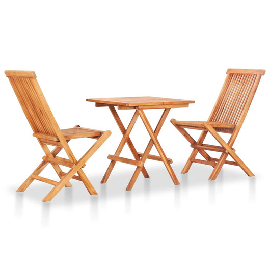 Set da Bistrot 3 pz Pieghevole in Legno Massello di Teak cod mxl 41519