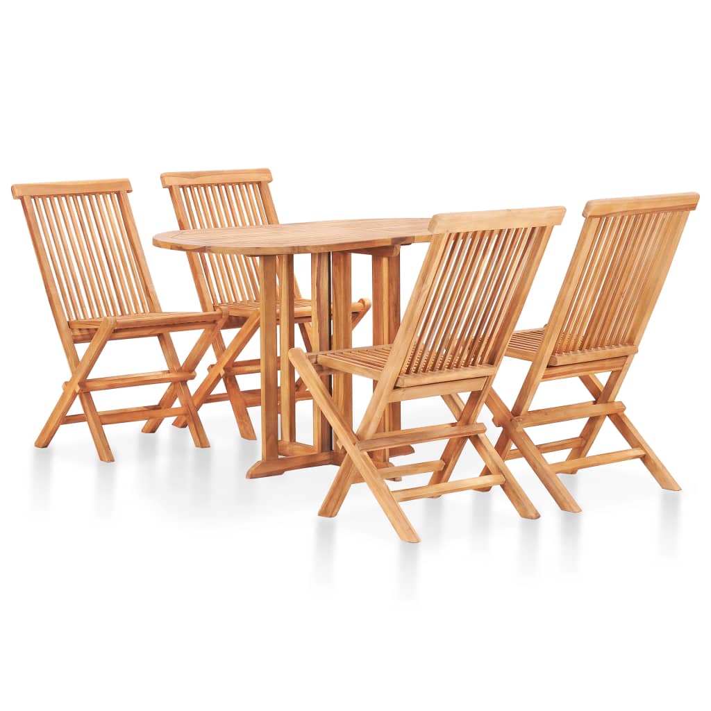 Set da Pranzo da Giardino 5 pz Pieghevole in Massello di Teak cod mxl 40773