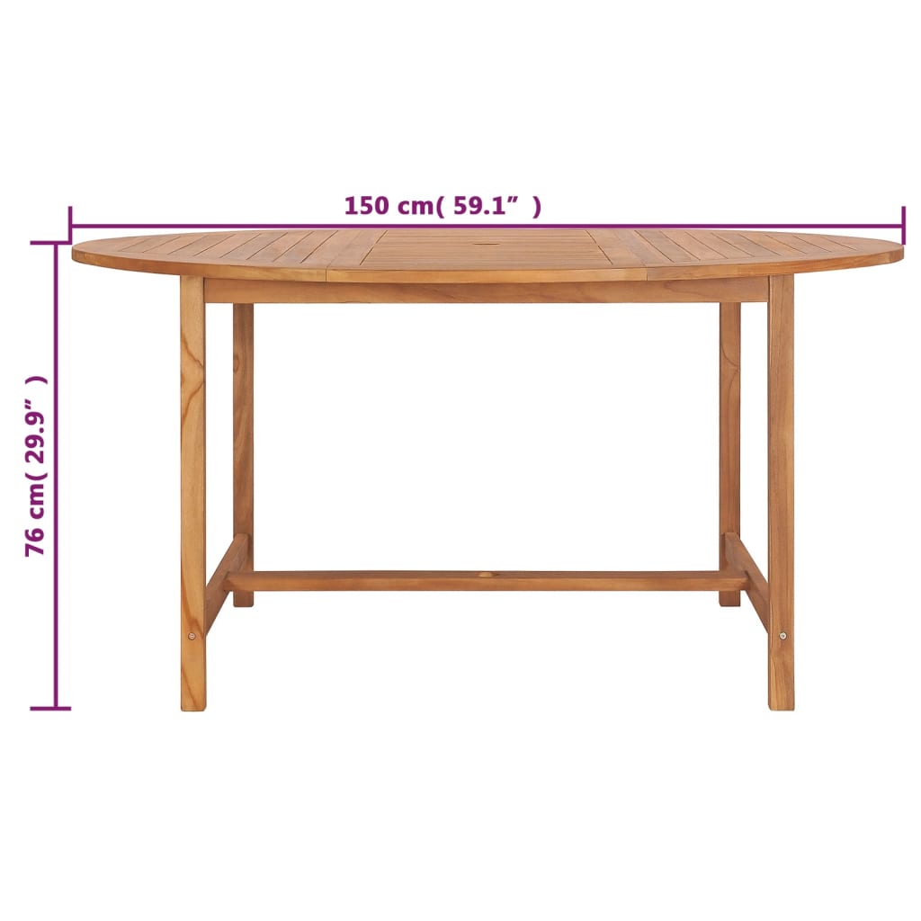 Tavolo da Giardino 150x76 cm in Massello di Teak cod mxl 34343