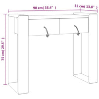 Tavolo Consolle 90x35x75 cm in Legno Massello di Teak cod mxl 25371