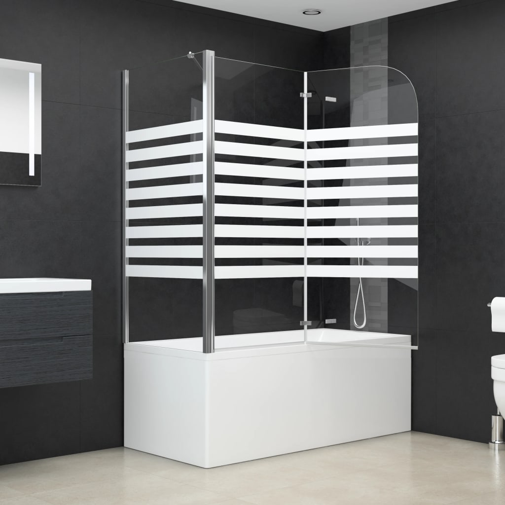 Cabina da Bagno 120x68x130 cm in Vetro Temperato a Righe cod mxl 53755