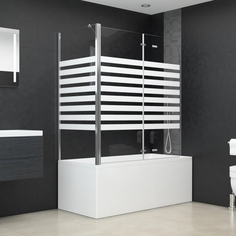 Cabina da Bagno 120x68x130 cm in Vetro Temperato a Righe cod mxl 53755