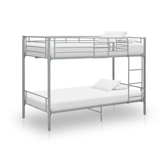 Letto a Castello Grigio in Metallo 90x200 cm 287911