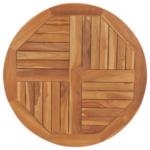 Piano Tavolo in Legno Massello di Teak Rotondo 2,5 cm 80 cm 48986