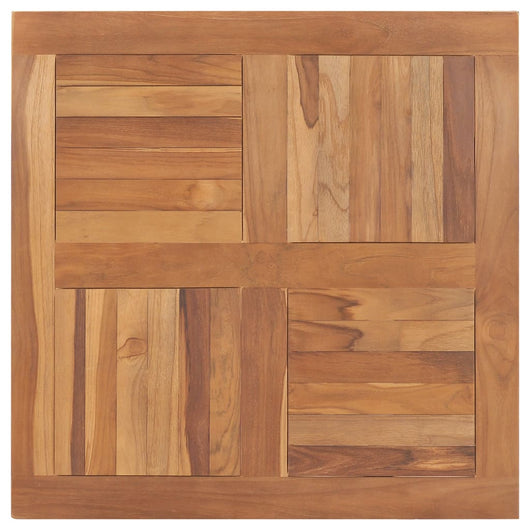 Piano del Tavolo Legno Massello di Teak Quadrato 80x80x2,5 cm 48990