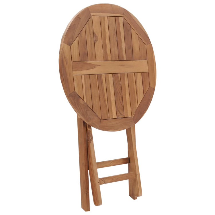 Tavolo da Giardino Pieghevole 60 cm in Legno Massello di Teak cod mxl 42698