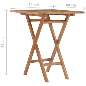 Tavolo da Giardino Pieghevole 60x60x75 cm in Massello di Teak 48994