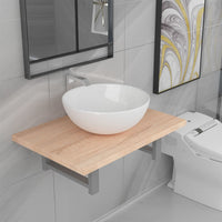 Set Mobili da Bagno 2 pz Ceramica Rovere 279328