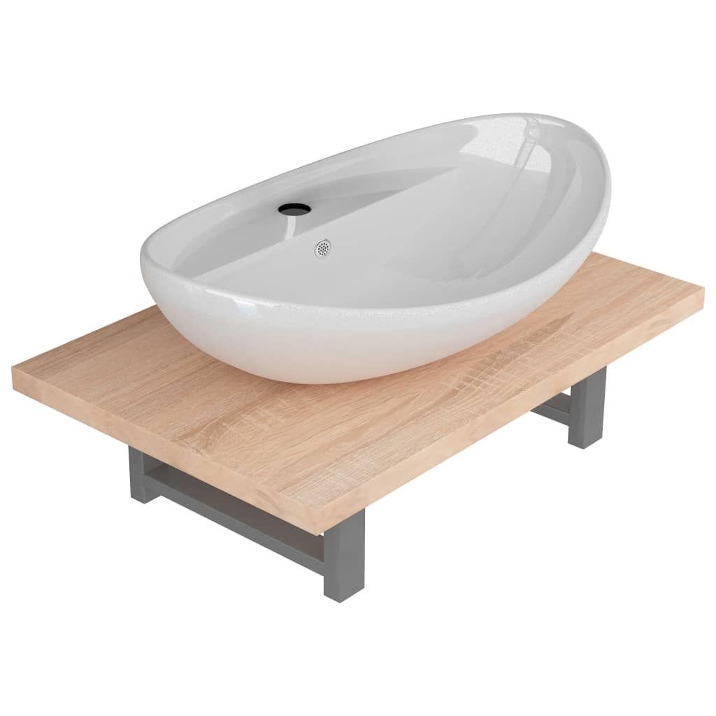 Set Mobili da Bagno 2 pz Ceramica Rovere 279329