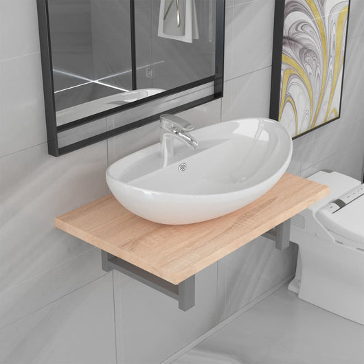 Set Mobili da Bagno 2 pz Ceramica Rovere 279329