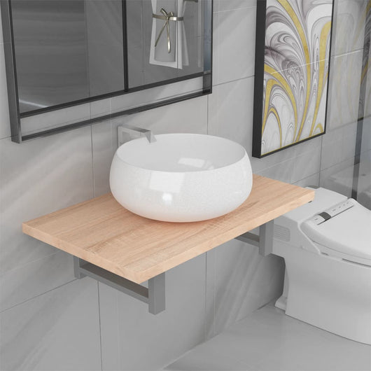 Set Mobili da Bagno 2 pz Ceramica Rovere 279330