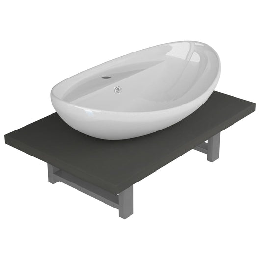 Set Mobili da Bagno 2 pz Ceramica Grigio 279333