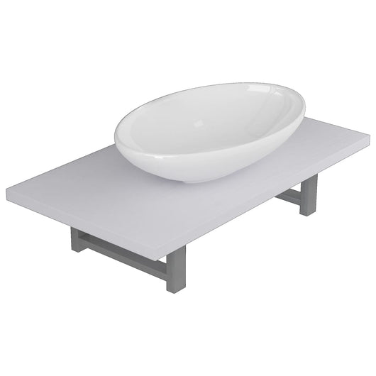 Set Mobili da Bagno 2 pz Ceramica Bianco 279339