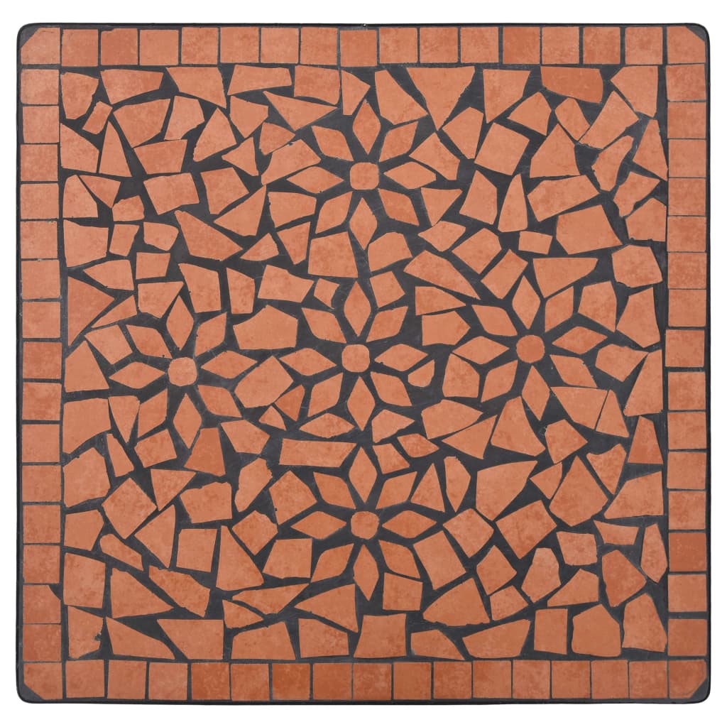 Set Bistrò 3 pz con Mosaico in Ceramica Terracotta cod mxl 35556