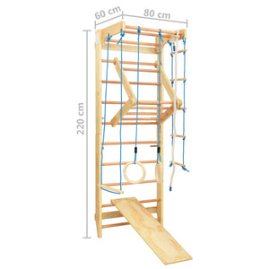 Set da Arrampicata per Interni con Scalette e Anelli in Legno 92335