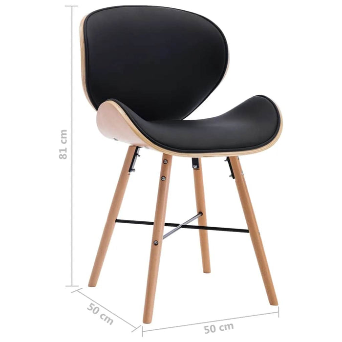 Sedie da Pranzo 4 pz Nere in Similpelle e Legno Curvato 279505