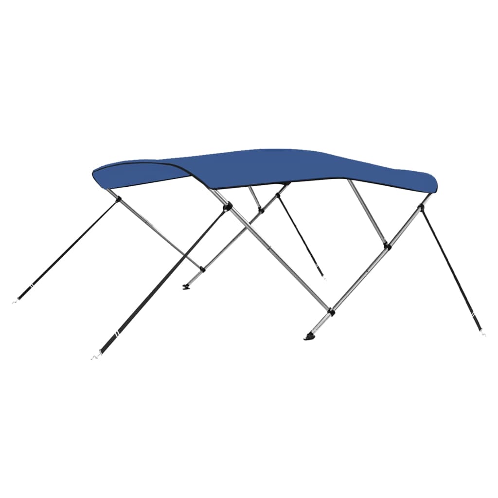 Bimini di Prua con Tendalino a 3 Archi Blu 183x160x137 cm 92364