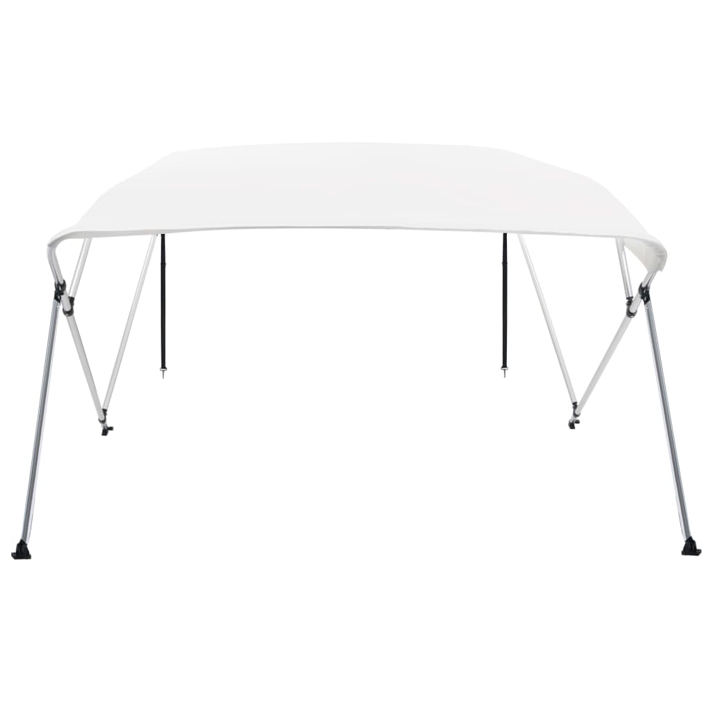 Bimini di Prua con Tendalino a 4 Archi Bianco 243x210x137 cm 92369