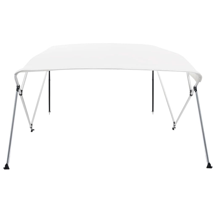 Bimini di Prua con Tendalino a 4 Archi Bianco 243x210x137 cm 92369