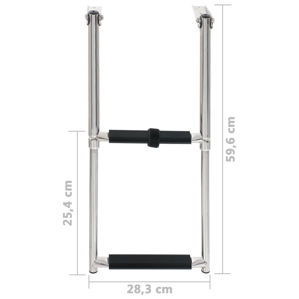 Scaletta di Imbarco Pieghevole a 2 Gradini in Acciaio Inox 92373