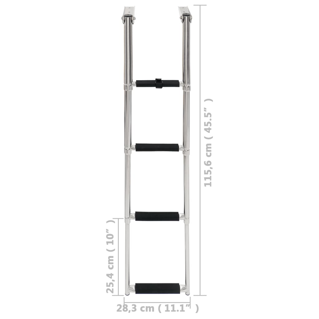 Scaletta di Imbarco Pieghevole a 4 Gradini in Acciaio Inox 92375