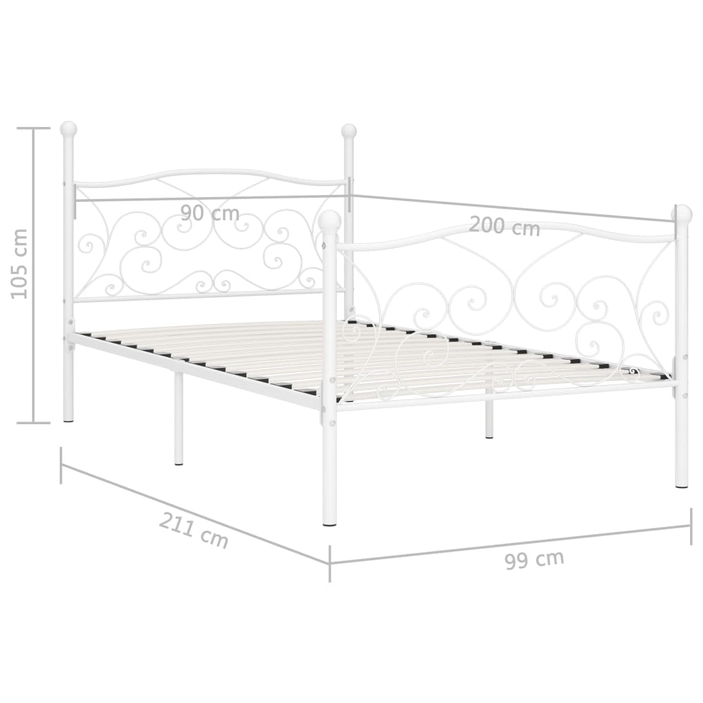 Giroletto con Doghe Bianco in Metallo 90x200 cm cod mxl 61531