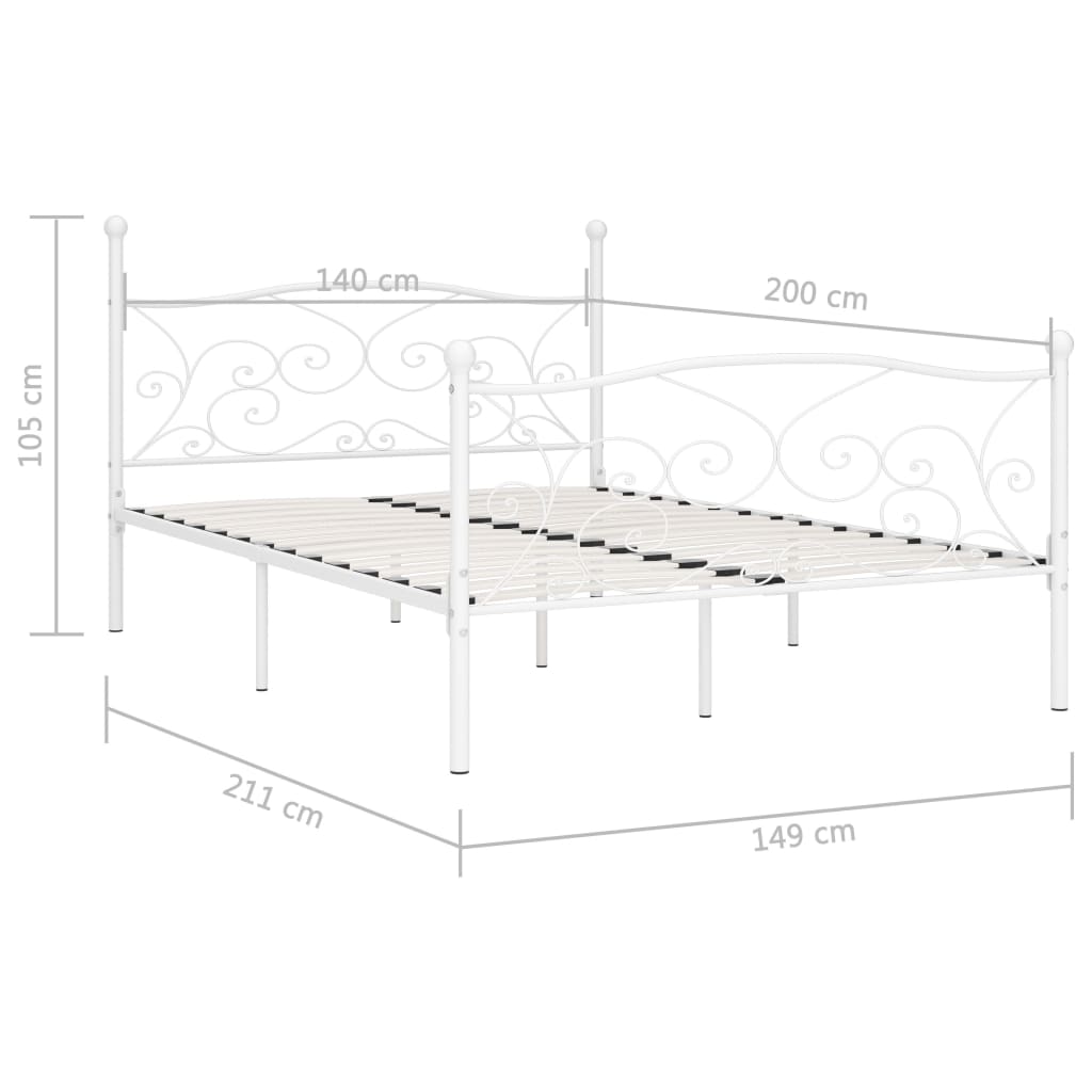 Giroletto con Doghe Bianco in Metallo 140x200 cm cod mxl 61095