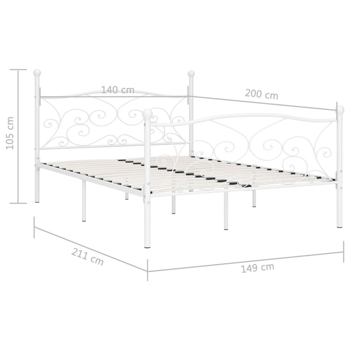 Giroletto con Doghe Bianco in Metallo 140x200 cm cod mxl 61095