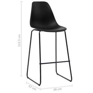 Sedie da Bar 6 pz Nere in Plastica 279654