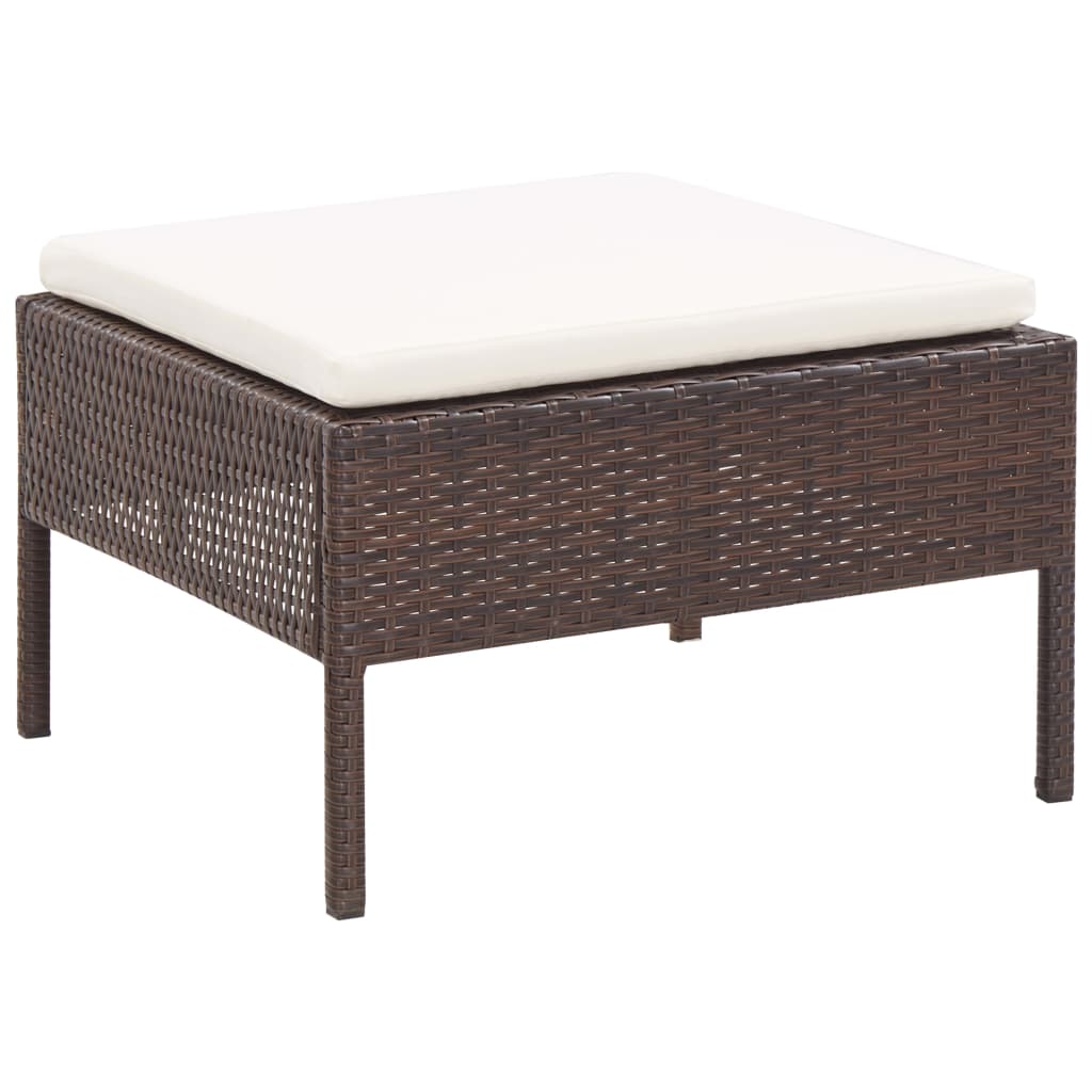 Set Divani da Giardino 5 pz con Cuscini in Polyrattan Marrone cod mxl 31563