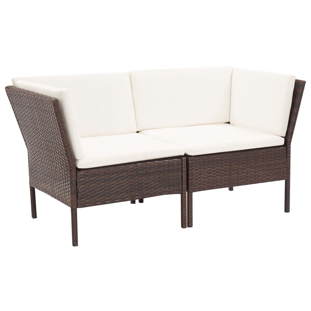 Set Divani da Giardino 6 pz con Cuscini in Polyrattan Marrone cod mxl 35377