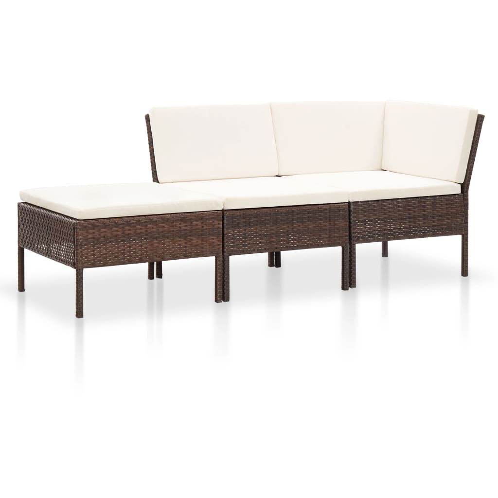 Set Divani da Giardino 8 pz con Cuscini in Polyrattan Marrone cod mxl 35379