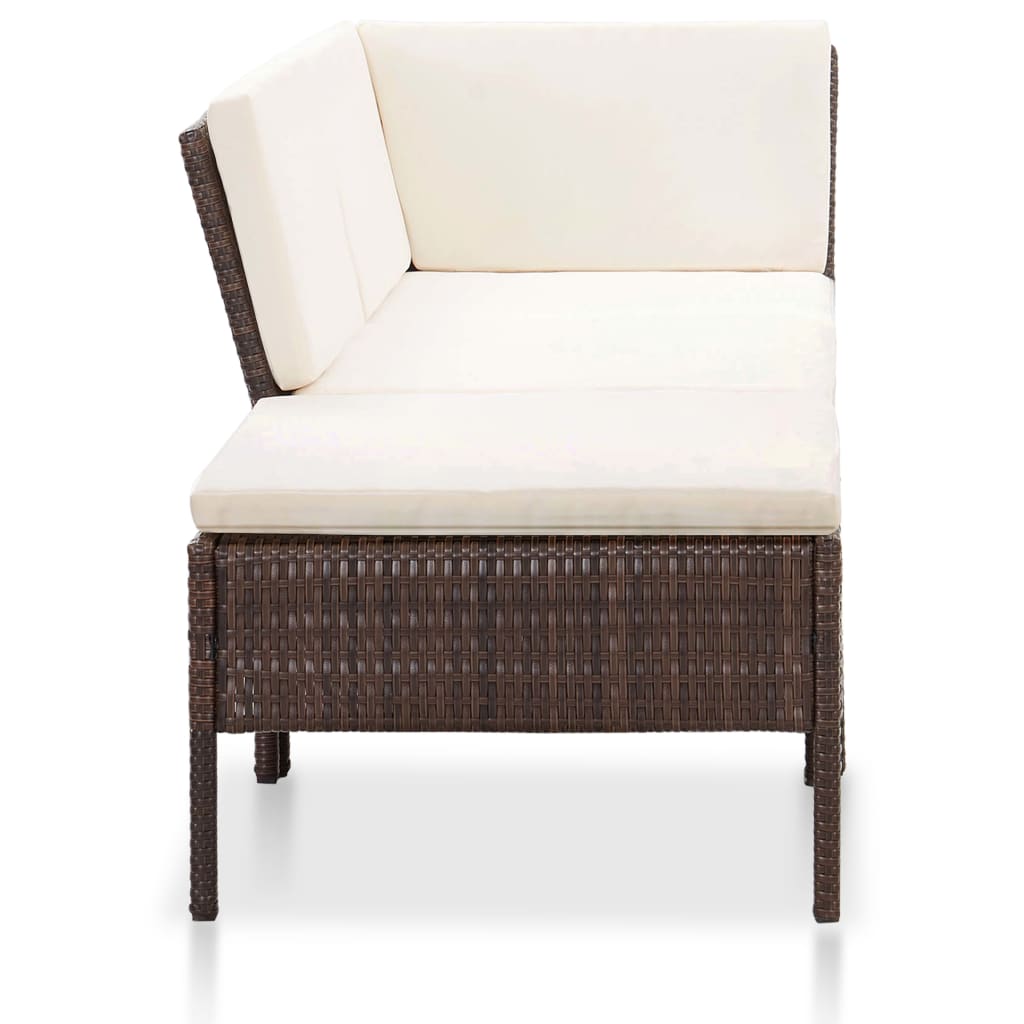 Set Divani da Giardino 8 pz con Cuscini in Polyrattan Marrone cod mxl 35379