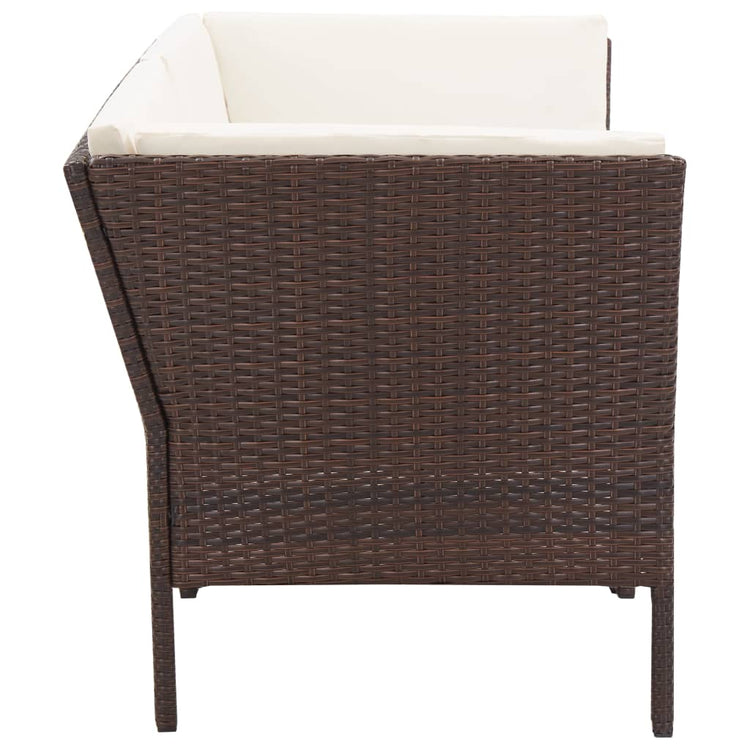 Set Divani da Giardino 8 pz con Cuscini in Polyrattan Marrone cod mxl 35379