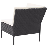 Set Divani da Giardino 3 pz con Cuscini in Polyrattan Nero cod mxl 30306