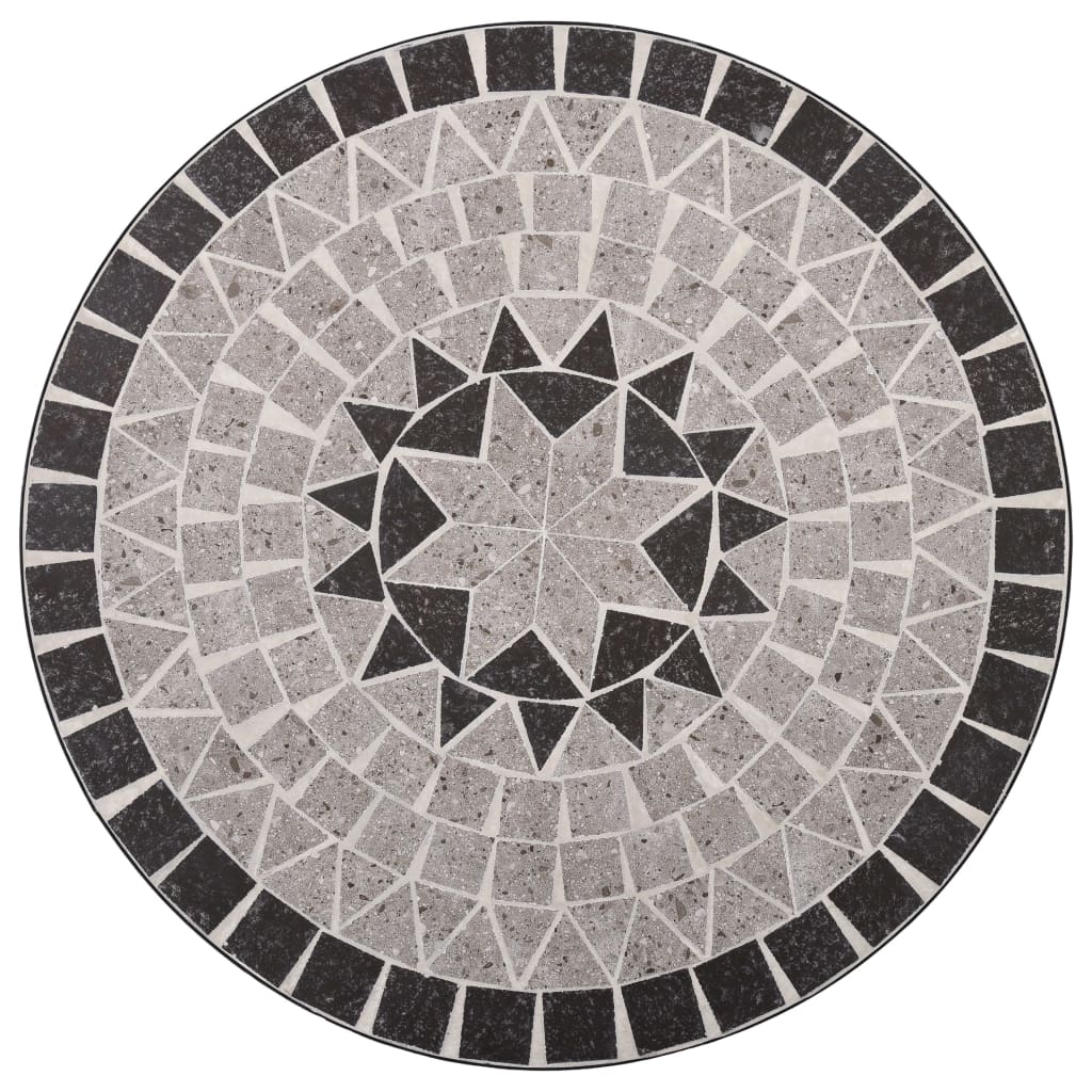 Set Bistrò 3 pz con Mosaico in Ceramica Grigio  cod mxl 44751