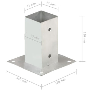 Ancoraggi Pali 4 pz in Metallo Zincato 71 mm cod mxl 66928