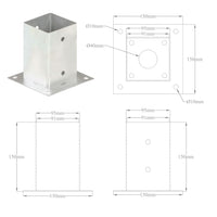 Ancoraggi Pali 4 pz in Metallo Zincato 91 mm 145449