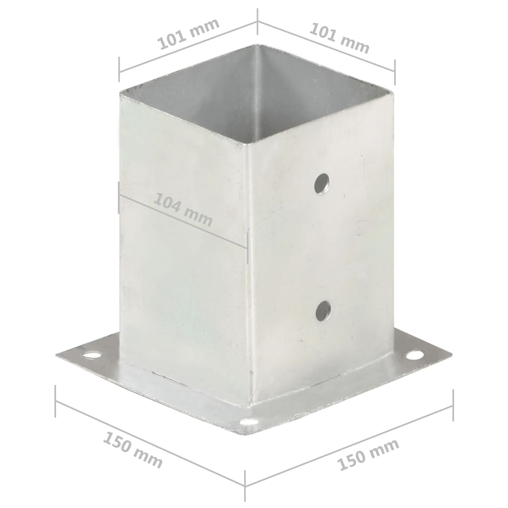 Ancoraggi Pali 4 pz in Metallo Zincato 101 mm cod mxl 58248