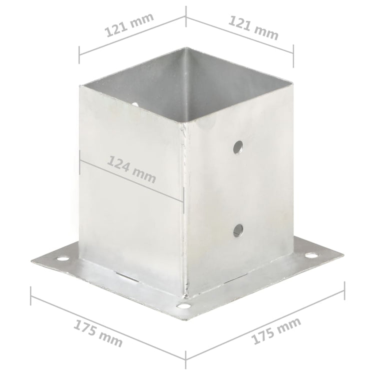 Ancoraggi Pali 4 pz in Metallo Zincato 121 mm cod mxl 57782