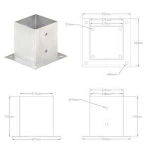 Ancoraggi Pali 4 pz in Metallo Zincato 121 mm cod mxl 57782