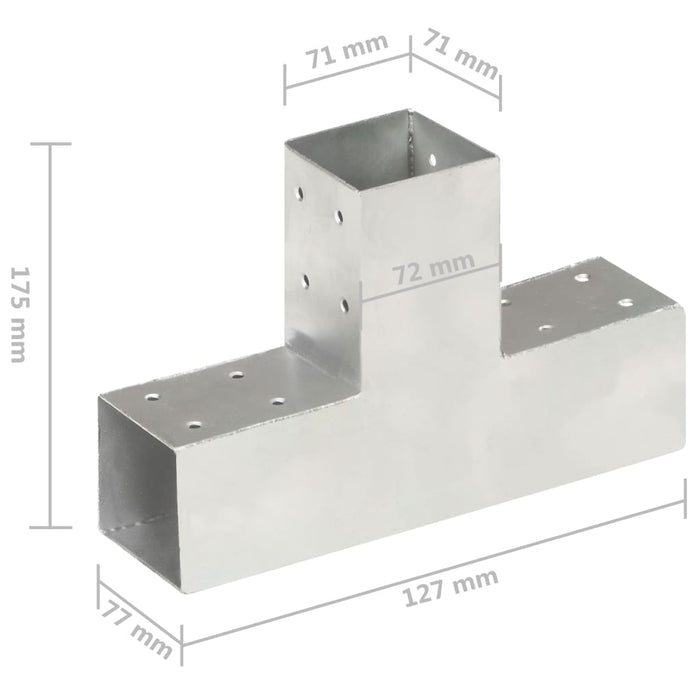 Connettore per Pali a Forma di T in Metallo Zincato 71x71 mm 145455