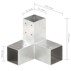 Connettore per Pali a Forma di Y in Metallo Zincato 71x71 mm 145457