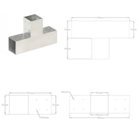 Connettore per Pali a Forma di T in Metallo Zincato 81x81 mm cod mxl 70522