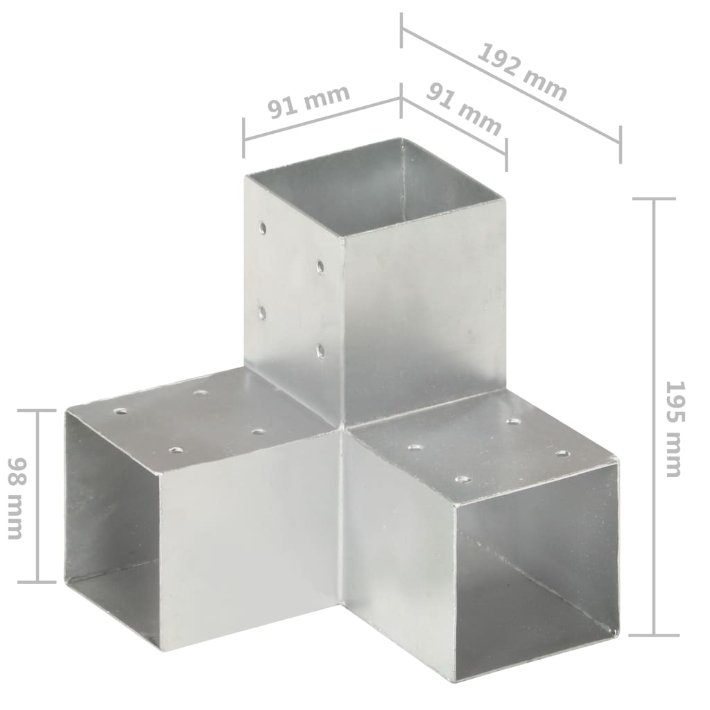 Connettore per Pali a Forma di Y in Metallo Zincato 91x91 mm 145473