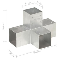 Connettore per Pali a Forma di X in Metallo Zincato 91x91 mm 145475