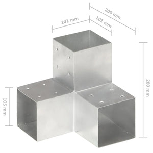 Connettore per Pali a Forma di Y in Metallo Zincato 101x101 mm 145481