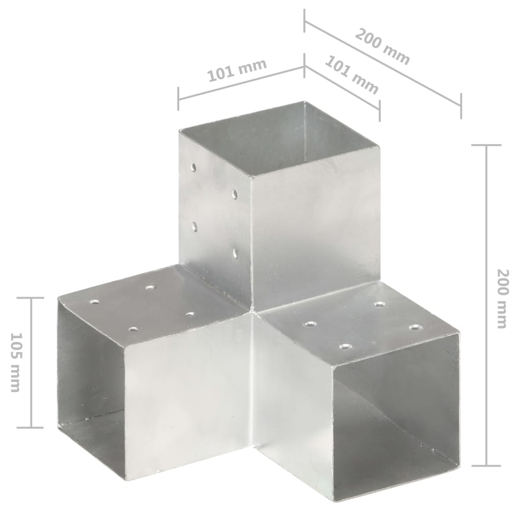 Connettori Pali a Forma di Y 4 pz in Metallo Zincato 101x101 mm cod mxl 68095