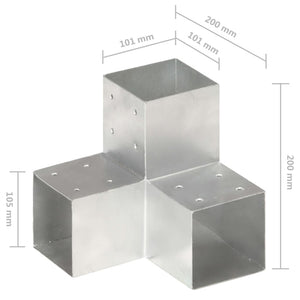 Connettori Pali a Forma di Y 4 pz in Metallo Zincato 101x101 mm 145482