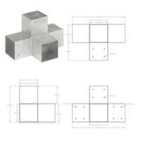 Connettore per Pali a Forma di X in Metallo Zincato 101x101 mm 145483